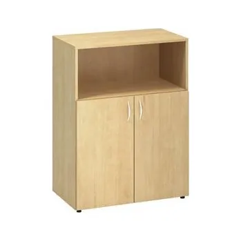 Šatní skříň Střední široká skříň Alfa 500, 106,3 x 80 x 47 cm, s nikou a s dvířky, dezén divoká hruška