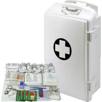 Lékárnička Plastová přenosná nástěnná lékárnička, uzamykatelná, 43 x 28 x 14 cm, s náplní KANCELÁŘ