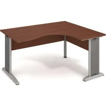 Rohový kancelářský stůl Cross, 160 x 120 x 75,5 cm, pravé provedení, dezén ořech