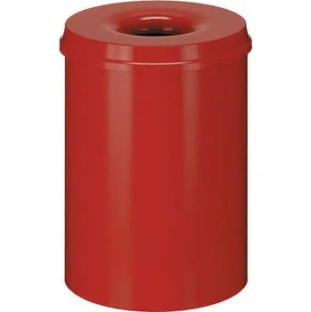 Odpadkový koš Kovový samozhášecí odpadkový koš Hole, objem 15 l, červený
