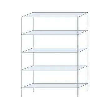 Dílenský regál Kovový regál Ogmios, základní, 200 x 130 x 30 cm, 1 300 kg, 5 polic, 250 kg/police, pozink