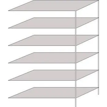 Dílenský regál Kovový regál Hathor, oboustranný, přístavbový, 200 x 130 x 60 cm, 1 400 kg, 6 polic, světle šedý