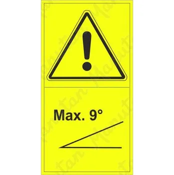 Kancelář Výstraha svahová dostupnost 9°, samolepka 95 x 175 x 0,1 mm