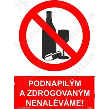 Kancelář Podnapilým a zdrogovaným nenaléváme, plast 148 x 210 x 2 mm A5