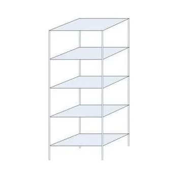 Dílenský regál Kovový regál Ogmios, základní, 200 x 75 x 50 cm, 1 300 kg, 5 polic, 250 kg/police, pozink