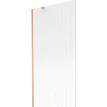 Vanová zástěna Mexen Next, 1-křídlová vanová zástěna 90 x 150 cm, 6mm sklo Ribs, měděná matná, 895-090-000-00-09-65