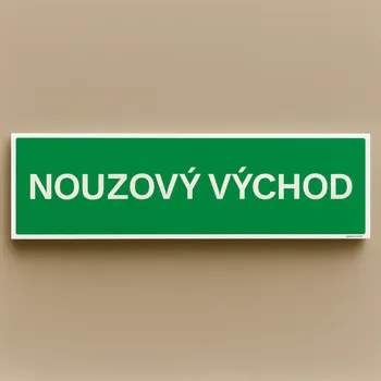 Traiva s.r.o. Nouzový východ - Nápis Verze: Samolepka 200 x 50 mm tl. 0.1 mm - Kód: 09804