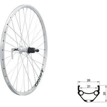 Sport Kellys | Zapletené kolo zadní KLS DRAFT V-brake R, 26", silver