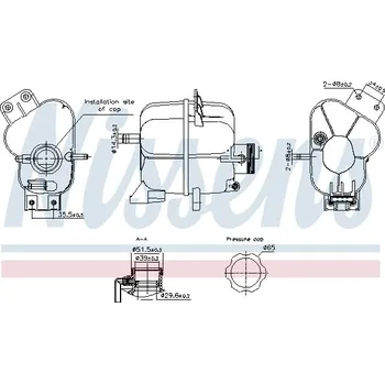 Chladič motoru Vyrovnávací nádoba, chladivo NISSENS 996343