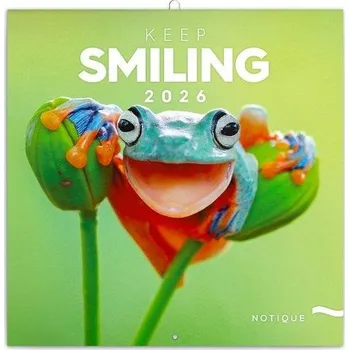 Kalendář NOTIQUE Poznámkový kalendář Úsměv, prosím 2026, 30 x 30 cm