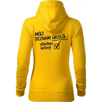 Dámská mikina Můj seznam úkolů - Mikina dámská Cape s kapucí - XS ( Žlutá )
