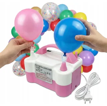 Balónek ELEKTRICKÁ PUMPIČKA na balónky 600W 2 výstupy bílo-růžová