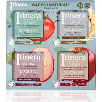 Mýdlo Itinera Saponi Naturali sada tuhých mýdel 4x 100 g