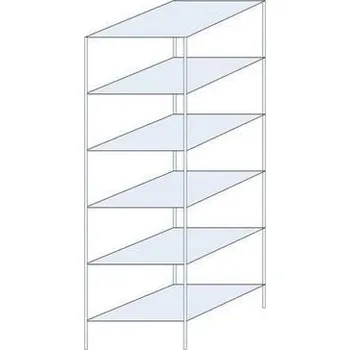 Dílenský regál Kovový regál Ogmios, základní, 250 x 75 x 80 cm, 1 700 kg, 6 polic, 150 kg/police, pozink