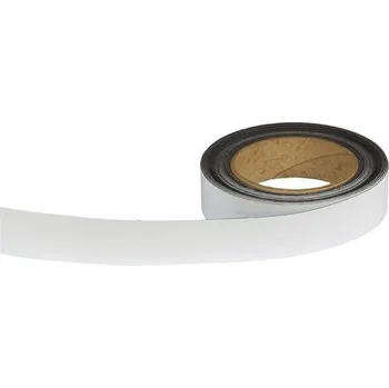 Kancelář Magnetická páska na regály Manutan Expert, 10 m, bílá, šířka 30 mm