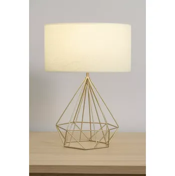 Lampička Opviq Stolní lampa Towerer 37 cm, zlatá/béžová