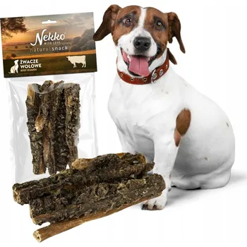 Pamlsek pro psa Psí Pamlsek Přírodní pamlsky Nekko Uzené Hovězí Čepce 100g