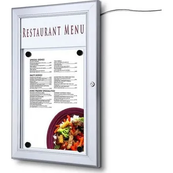 Kancelář Osvětlená magnetická vitrína Menu, jednokřídlá, 1 x A4