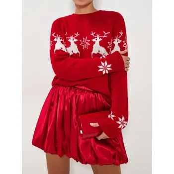 Dámský svetr Sinsay - Vánoční svetr - červená - 228GT-33P - 228GT-33P-S