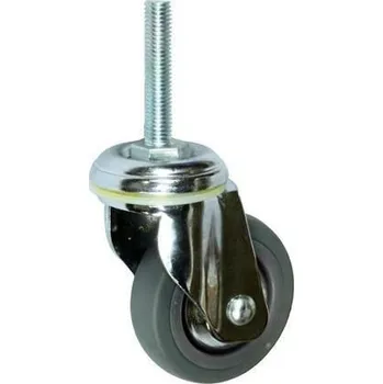 Pojezdové kolečko Gumové přístrojové kolo s čepem, průměr 80 mm, otočné, kluzné ložisko