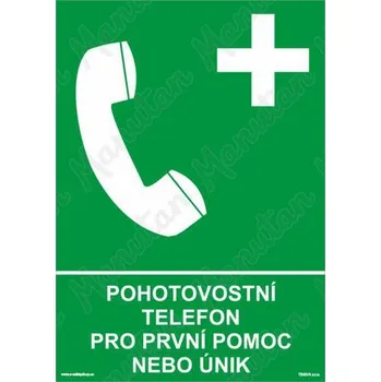 Kancelář Pohotovostní telefon pro první pomoc nebo únik, plast 210 x 297 x 0,5 mm A4