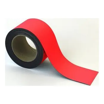 Kancelář Magnetická páska na regály Manutan Expert, 10 m, červená, šířka 70 mm