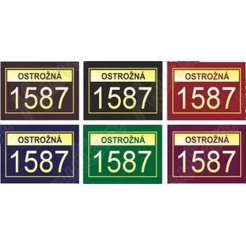 Domovní cedule Domovní číslo, plast 210 x 148 x 2 mm A5, tmavá verze A