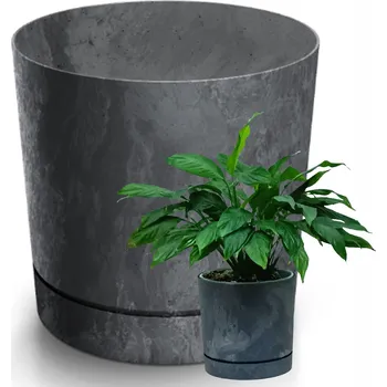 Květináč Květináč plast černý, šedý Prosperplast 23,8 cm x 23,8 x 23,8 cm