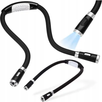Lampička LED lampička na krk pro čtení knih noční svítilna, 3 režimy svícení