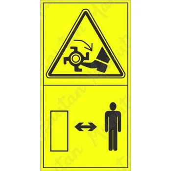 Kancelář Výstraha možnost oddělení dolních končetin u rotačních kultivátorů, samolepka 95 x 175 x 0,1 mm