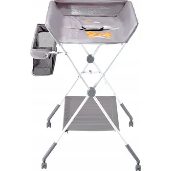 přebalovací pult a komoda SucceBuy Přebalovací pult Pro Miminka 84,8x74,5x(103-109) CM Přenosný, světle šedý