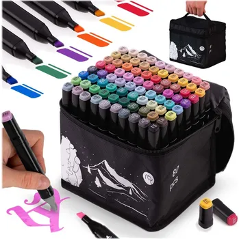 LIHOVÉ FIXY 80 KUSŮ Fixy Popisovače Fixy Oboustranné Pro + TAŠKA