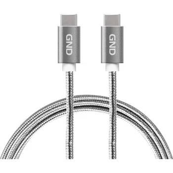GND USB-C/USB-C 3.1, PD, 1m, opletený (USBCC100MM01) šedý