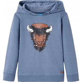 Chlapecká mikina Dětská mikina s kapucí, modrý melír, velikost 128 Lumarko!