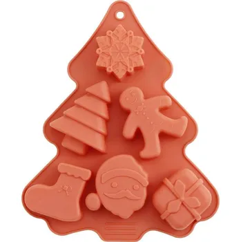 Forma na pečení Forma MagicHome, silikonová, na pečení, 6 vzorů, 22,2x18,5x2,5 cm