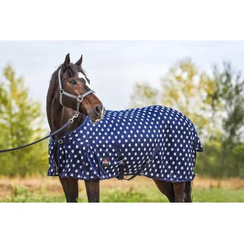 Vybavení pro koně START Deka síťovaná pro koně a poníky Stars 145cm MODRÁ