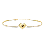 MINET Decentní zlatý náramek s motivem srdce Au 585/1000