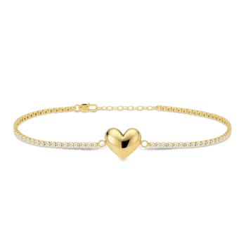 Náramek MINET Decentní zlatý náramek s motivem srdce Au 585/1000