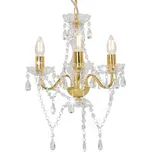 Lustr s korálky zlatý kulatý 3 x E14 Zlato281600