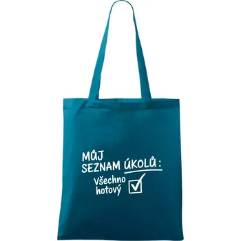 Můj seznam úkolů - Taška bavlněná - 42 x 38 cm ( Petrolejová )