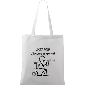 Život před příchodem mobilů - Taška bavlněná - 42 x 38 cm ( Bílá )