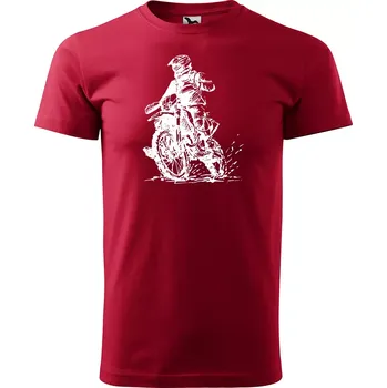 Pánské tričko Sablio Tričko s potiskem pro motorkáře black and white - červené 5XL