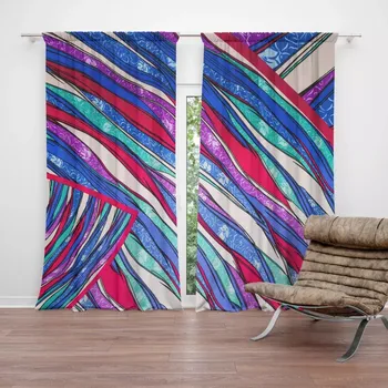 Závěs Sablio Závěs Pruhovaný motiv 2: 2ks 140x250cm