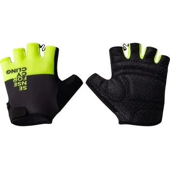 Cyklistické rukavice FORCE Letní krátkoprsté rukavice FORCE FINE, černo-fluo - M