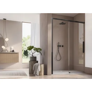 Sprchové dveře D36S2 - jednodílné posuvné dveře 150 cm, profil černý D36S21500607