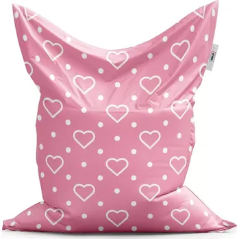 Sedací pytel Sablio Sedací vak Classic Srdce a tečky - 200x140 cm
