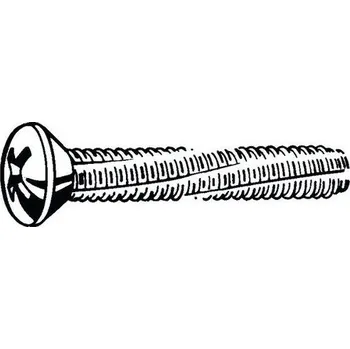 Šroub Závitořezný šroub se zápustnou hlavou čočkovitou s křížovou drážkou Phillips DIN 7516 EE-H Ocel Pozinkované M4X12