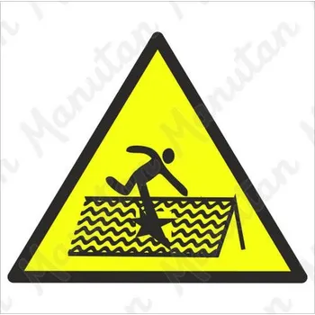 Kancelář Výstraha střecha není bezpečná proti prolomení, plast 200 x 200 x 0,5 mm