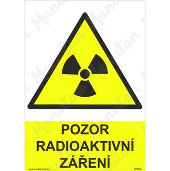 Kancelář Pozor radioaktivní záření, samolepka 148 x 210 x 0,1 mm A5