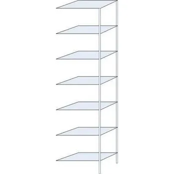 Dílenský regál Kovový regál Taranis, přístavbový, 300 x 75 x 40 cm, 600 kg, 7 polic, stříbrný